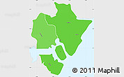 Political Shades Simple Map of MOMBASA, single color outside