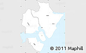 Silver Style Simple Map of MOMBASA, single color outside