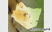 Physical Map of TAITA TAVETA, darken
