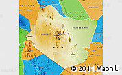 Physical Map of TAITA TAVETA, political shades outside