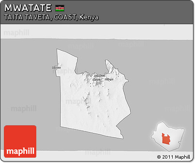 Gray 3D Map of MWATATE, single color outside