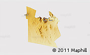 Physical 3D Map of MWATATE, cropped outside