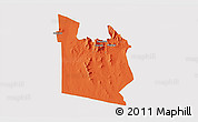 Political 3D Map of MWATATE, cropped outside