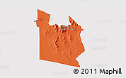 Political 3D Map of MWATATE, single color outside