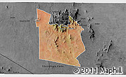 Satellite 3D Map of MWATATE, darken, desaturated