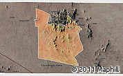 Satellite 3D Map of MWATATE, darken, semi-desaturated
