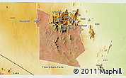 Satellite 3D Map of MWATATE, physical outside