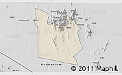 Shaded Relief 3D Map of MWATATE, desaturated
