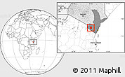 Blank Location Map of MWATATE, highlighted country, highlighted grandparent region