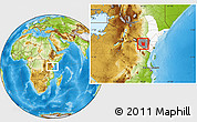 Physical Location Map of MWATATE, highlighted parent region, highlighted grandparent region