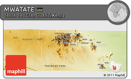 Physical Panoramic Map of MWATATE