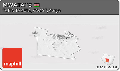 Silver Style Panoramic Map of MWATATE, single color outside