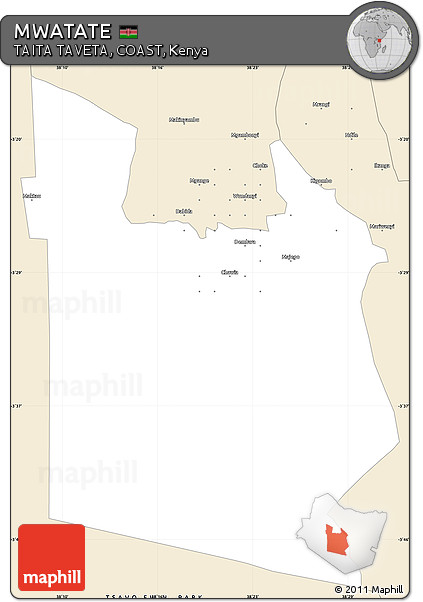 Classic Style Simple Map of MWATATE