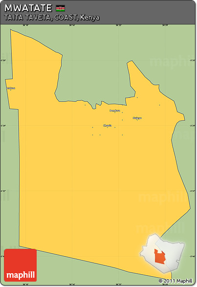 Savanna Style Simple Map of MWATATE, cropped outside
