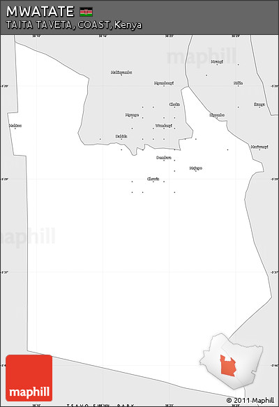 Silver Style Simple Map of MWATATE