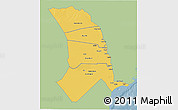 Savanna Style 3D Map of TANA RIVER, single color outside