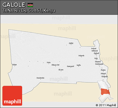Classic Style 3D Map of GALOLE, single color outside