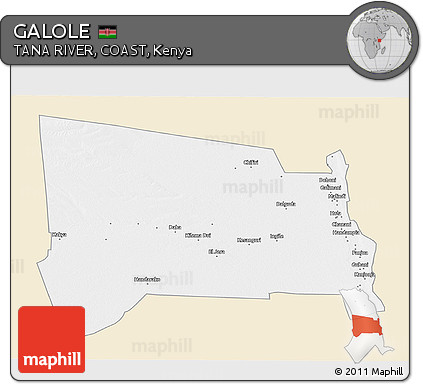 Classic Style 3D Map of GALOLE, single color outside