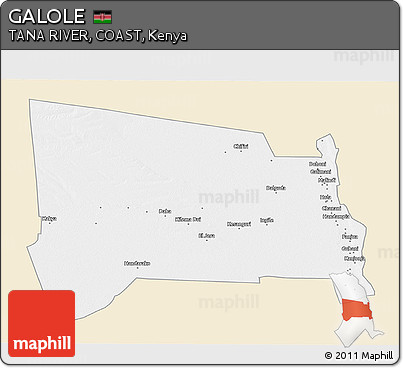 Classic Style 3D Map of GALOLE, single color outside