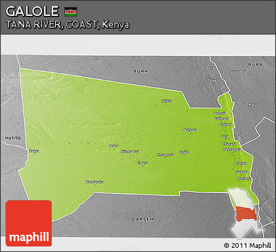 Physical 3D Map of GALOLE, desaturated