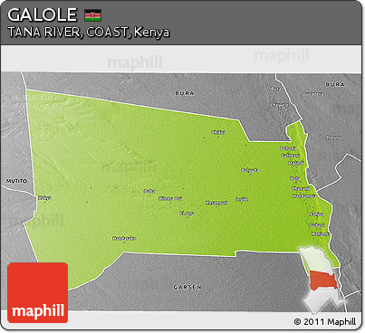 Physical 3D Map of GALOLE, desaturated