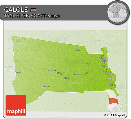 Physical 3D Map of GALOLE, lighten
