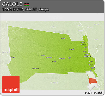 Physical 3D Map of GALOLE, lighten