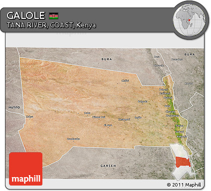 Satellite 3D Map of GALOLE, semi-desaturated