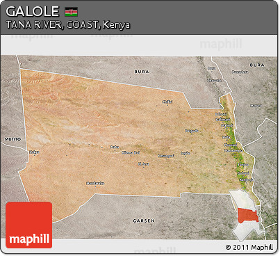 Satellite 3D Map of GALOLE, semi-desaturated