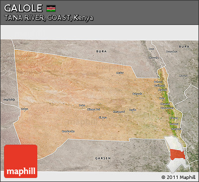 Satellite 3D Map of GALOLE, semi-desaturated