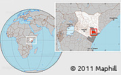 Gray Location Map of GALOLE, highlighted country, highlighted grandparent region, within the entire country