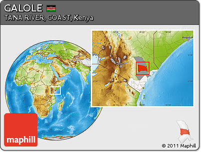 Physical Location Map of GALOLE, highlighted parent region, highlighted grandparent region