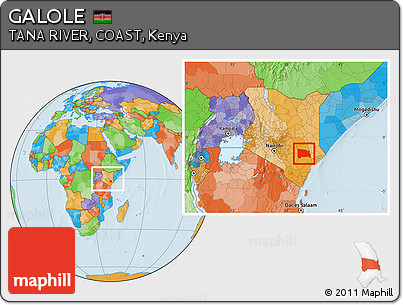 Political Location Map of GALOLE, within the entire country