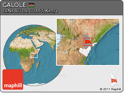 Satellite Location Map of GALOLE, highlighted parent region, highlighted grandparent region