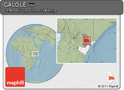Savanna Style Location Map of GALOLE, highlighted parent region, highlighted grandparent region, hill shading