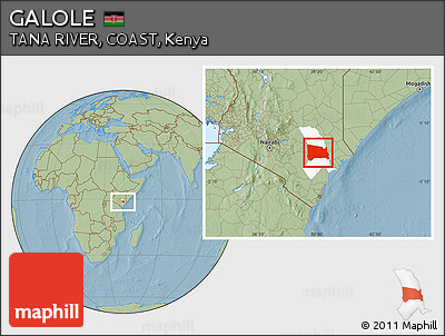 Savanna Style Location Map of GALOLE, highlighted parent region, hill shading