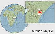 Savanna Style Location Map of GALOLE, highlighted parent region, hill shading