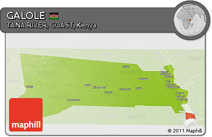 Physical Panoramic Map of GALOLE, lighten