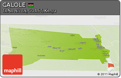 Physical Panoramic Map of GALOLE, lighten