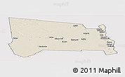 Shaded Relief Panoramic Map of GALOLE, cropped outside