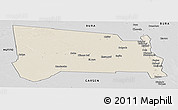 Shaded Relief Panoramic Map of GALOLE, desaturated