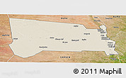 Shaded Relief Panoramic Map of GALOLE, satellite outside