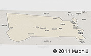 Shaded Relief Panoramic Map of GALOLE, semi-desaturated