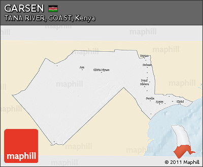 Classic Style 3D Map of GARSEN, single color outside