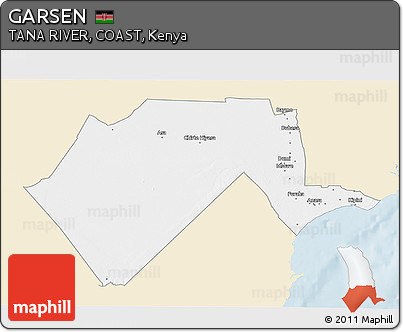 Classic Style 3D Map of GARSEN, single color outside