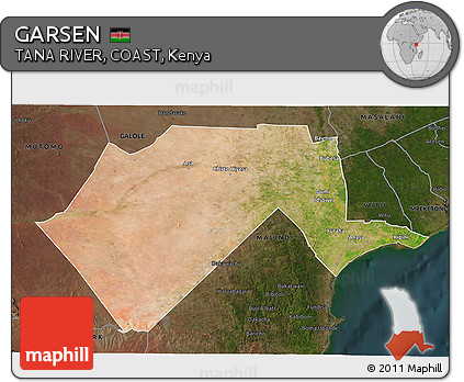 Satellite 3D Map of GARSEN, darken