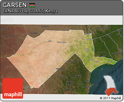 Satellite 3D Map of GARSEN, darken