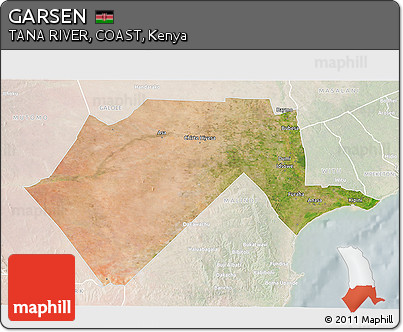 Satellite 3D Map of GARSEN, lighten