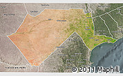 Satellite 3D Map of GARSEN, semi-desaturated