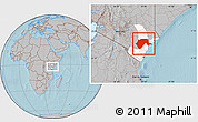 Gray Location Map of GARSEN, highlighted grandparent region, hill shading